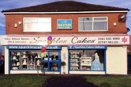 Sparkles Cakes Shop Front: We are easy to get to and make our cakes in house